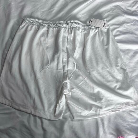 ✨Coofandy Men White Gym Shorts L Athletic Workout Running Activewear Pockets NWT - Picture 2 of 7